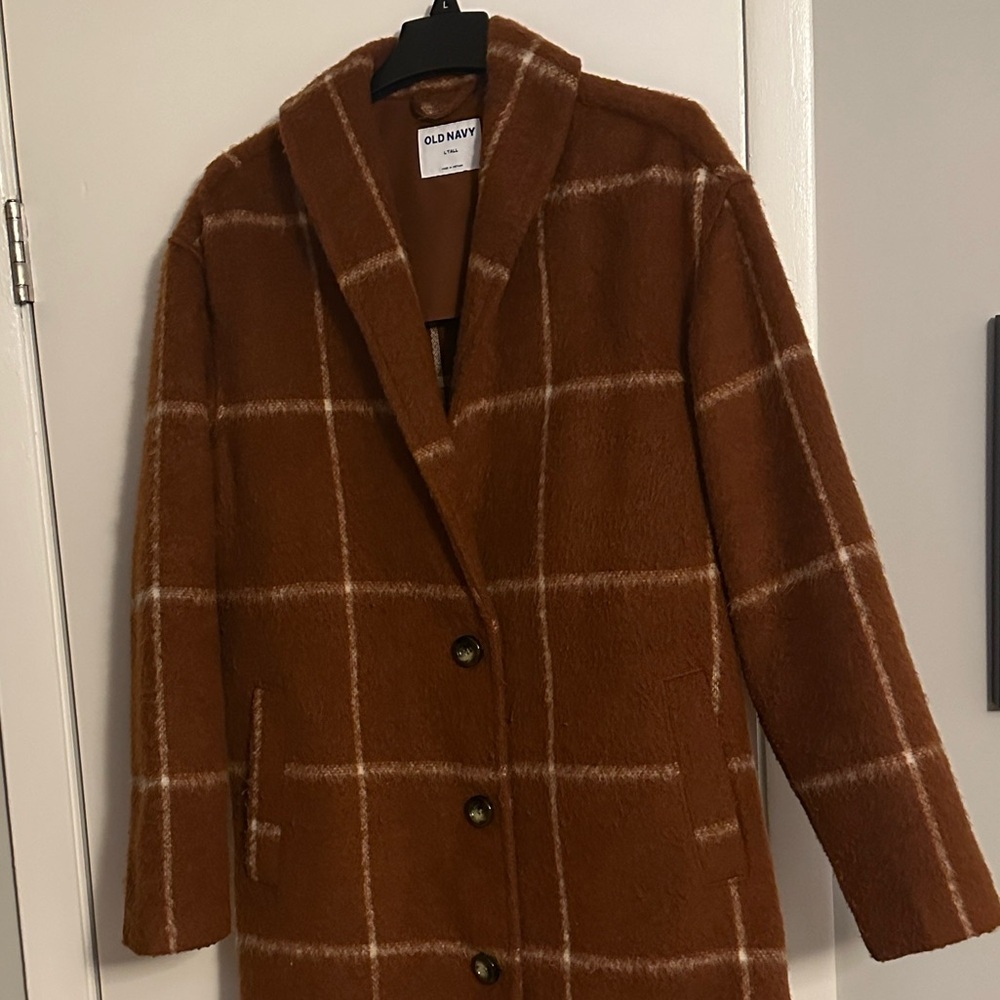 Old Navy Rust Orange Fuzzy Coat